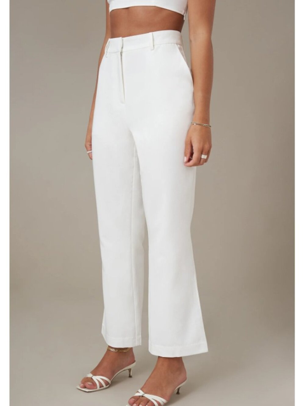 InWear Whisper White Kick Flare Tailored Trousers NWT Sz 2 coastal quiet luxury